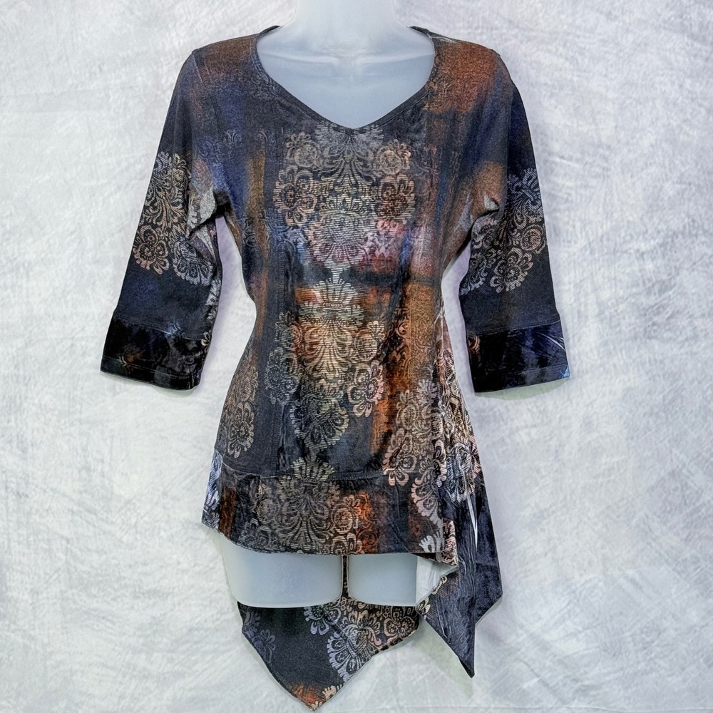 Whimsigoth velvet Handkerchief Top Womens Sz S Fairy Grunge Indie y2k boho